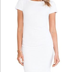 Sundry ruched knit dress. White, cap sleeve, xs. NWOT